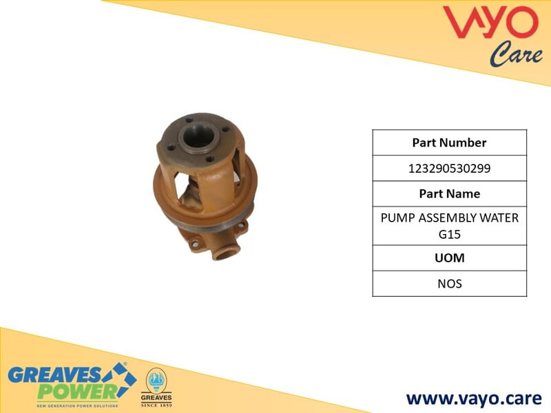 PUMP ASSEMBLY WATER G15 - 123290530299 - GREAVES