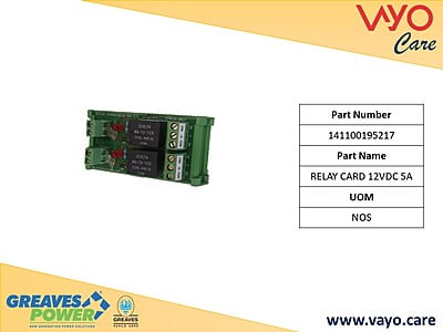 RELAY CARD 12VDC 5A - 141100195217 - GREAVES