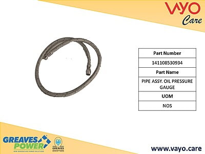 PIPE ASSY. OIL PRESSURE GAUGE - 141108530934 - GREAVES