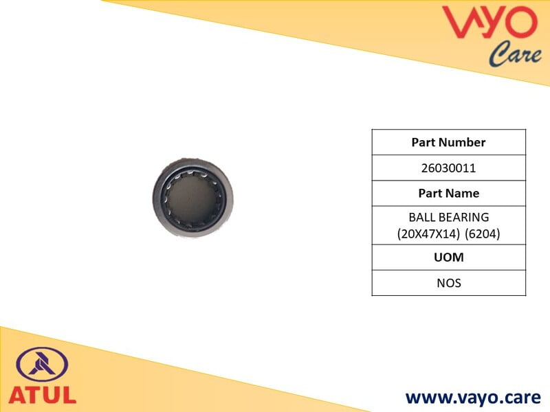 BALL BEARING (20X47X14) (6204) - 26030011 - GEMINI ULTRA