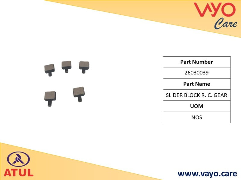 SLIDER BLOCK R. C. GEAR - 26030039 - GEM CARGO