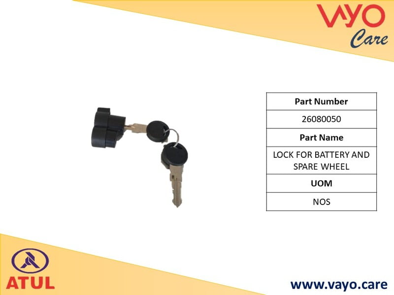 LOCK FOR BATTERY AND SPARE WHEEL - 26080050 - GEM CARGO