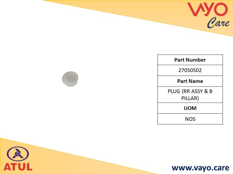 PLUG (RR ASSY & B PILLAR) - 27050502 - GEM CARGO