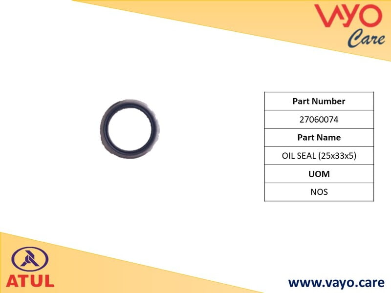 OIL SEAL (25X33X5) - 27060074 - GEM CARGO