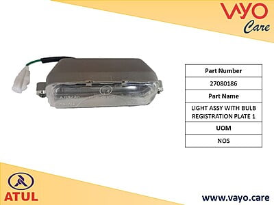 LIGHT ASSY WITH BULB REGISTRATION PLATE 1 - 27080186 - GEM CARGO