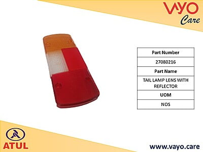 TAIL LAMP LENS WITH REFLECTOR - 27080216 - GEM CARGO