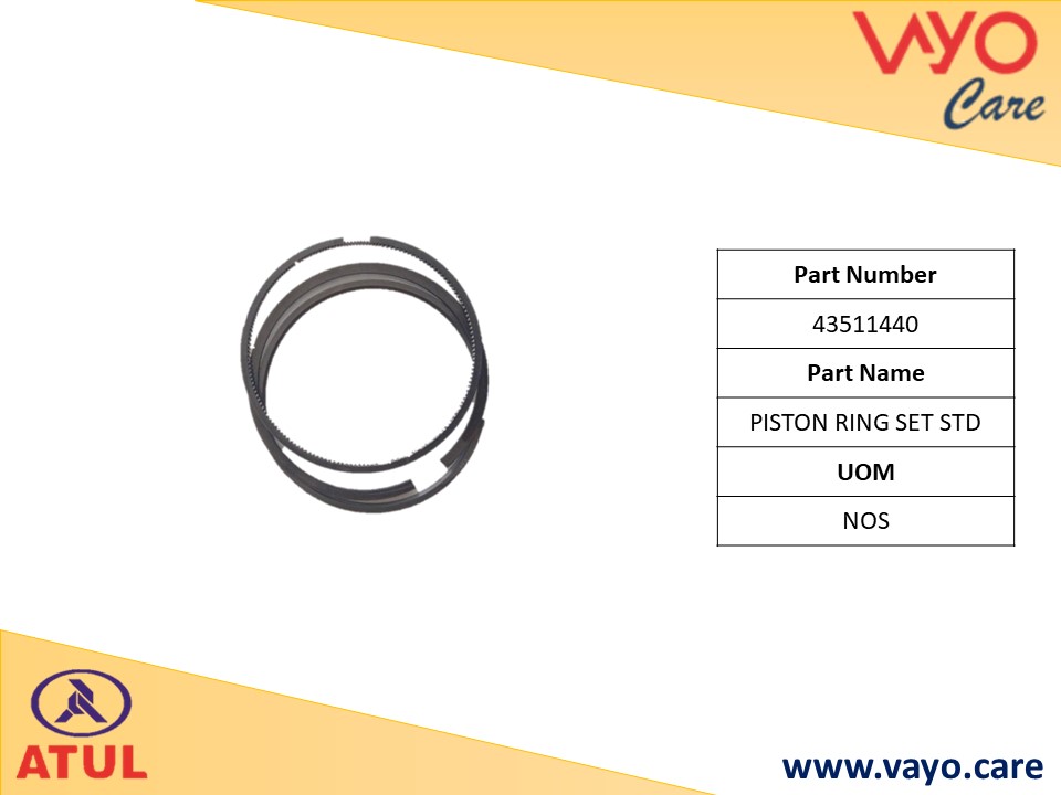 PISTON RING SET STD - A43511440 - GEM CARGO