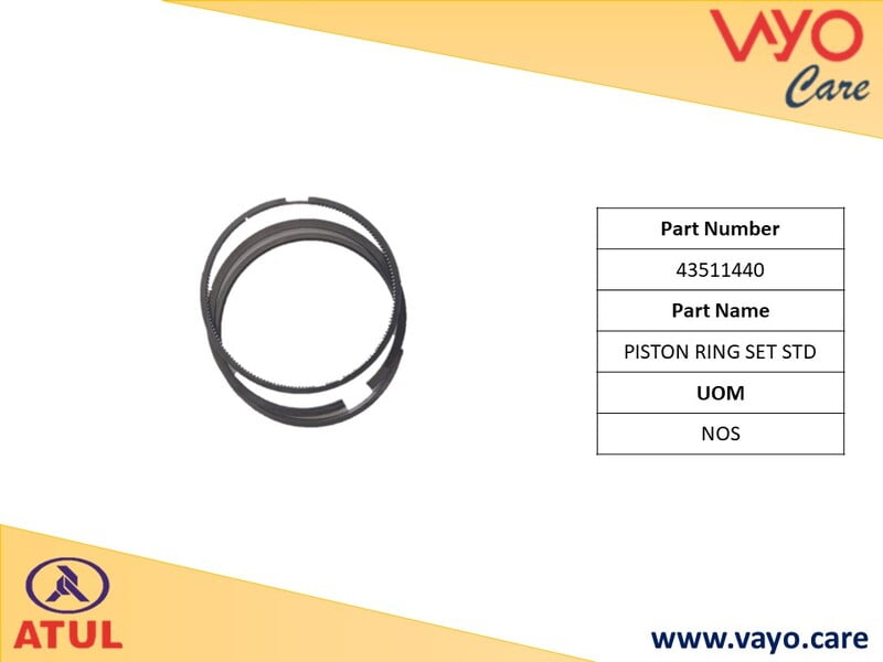 PISTON RING SET STD - A43511440 - GEM CARGO
