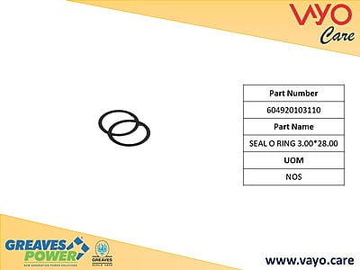 SEAL O RING 3.00*28.00 - 604920103110 - GREAVES