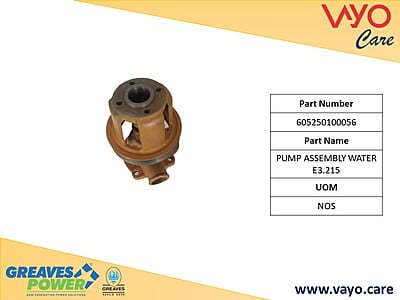 PUMP ASSEMBLY WATER E3.215 - 605250100056 - GREAVES