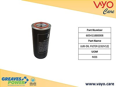 LUB OIL FILTER (232V12) - 605411880008 - GREAVES
