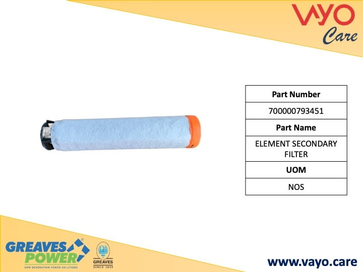 ELEMENT SECONDARY FILTER - 700000793451 - GREAVES