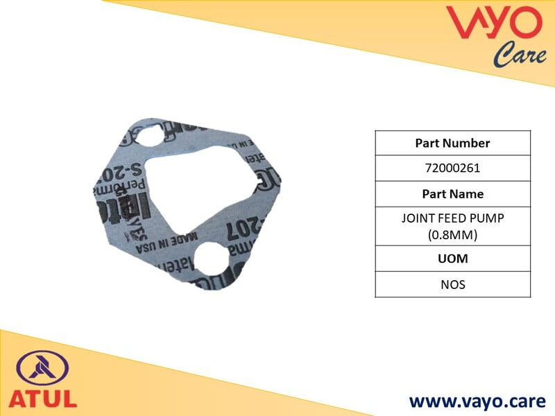 JOINT FEED PUMP (0.8MM) - 72000261 - GEM CARGO