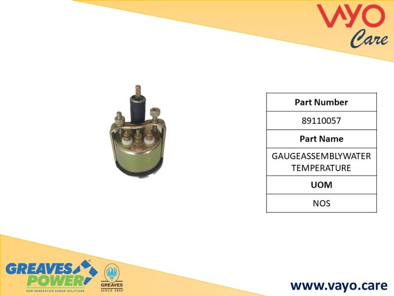 GAUGEASSEMBLYWATER TEMPERATURE - 89110057 - GREAVES