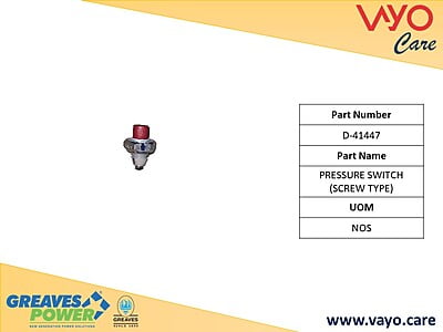 PRESSURE SWITCH (SCREW TYPE) - D-41447 - GREAVES