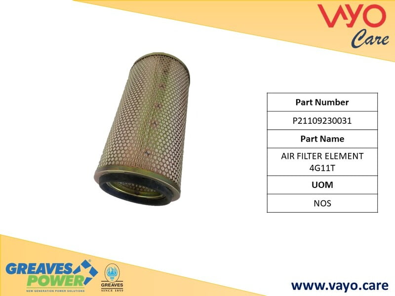 AIR FILTER ELEMENT 4G11T - P21109230031 - GREAVES