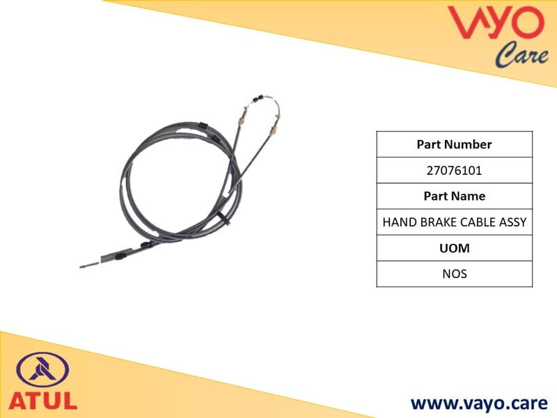 HAND BRAKE CABLE ASSY. - 27076101 - GEM CARGO