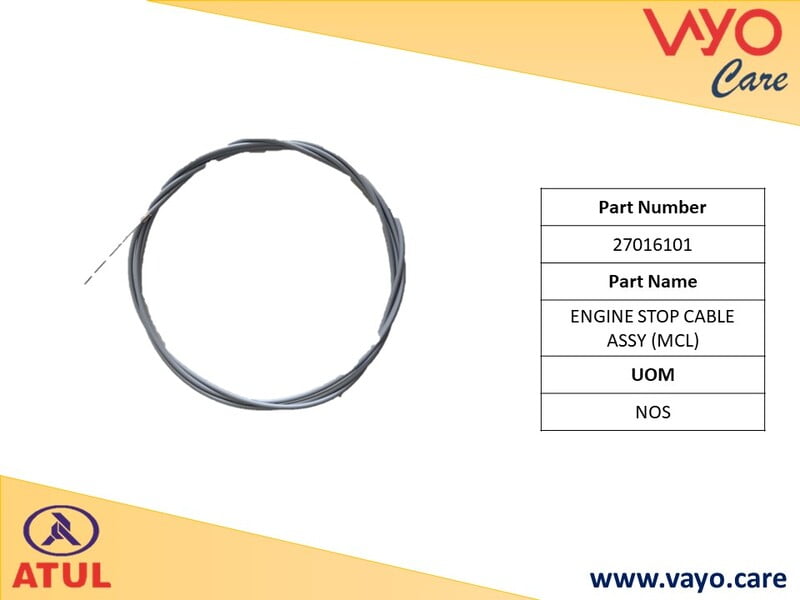 ENGINE STOP CABLE ASSAY (MCL) - 27016101 - GEM CARGO