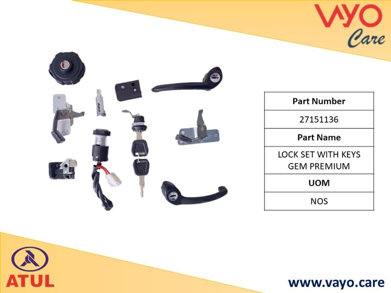 LOCK SET WITH KEYS GEM PREMIUM - 27151136 - GEM CARGO